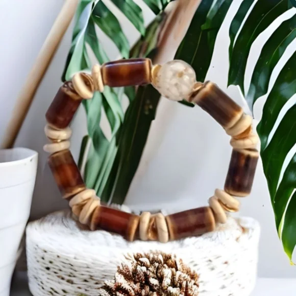 Earth tone beaded Bracelet - Picture 4 of 9